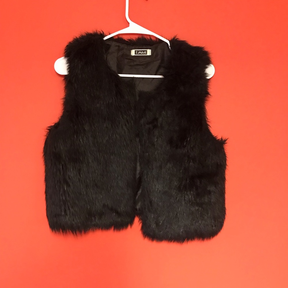 Faux Fur Vest Crop length.